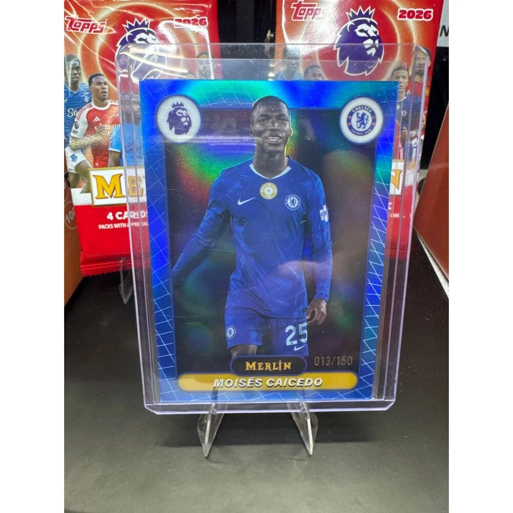 2026 Topps Merlin EPL Moises Caicedo Chelsea Blue refractor /150